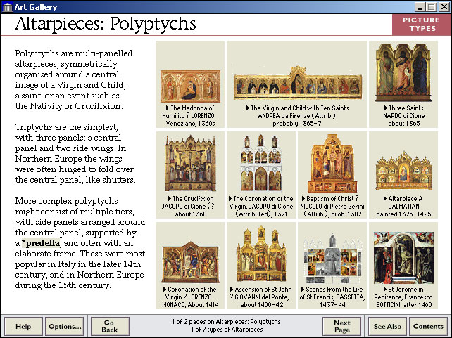 Microsoft Art Gallery Description of Alterpieces (1993)